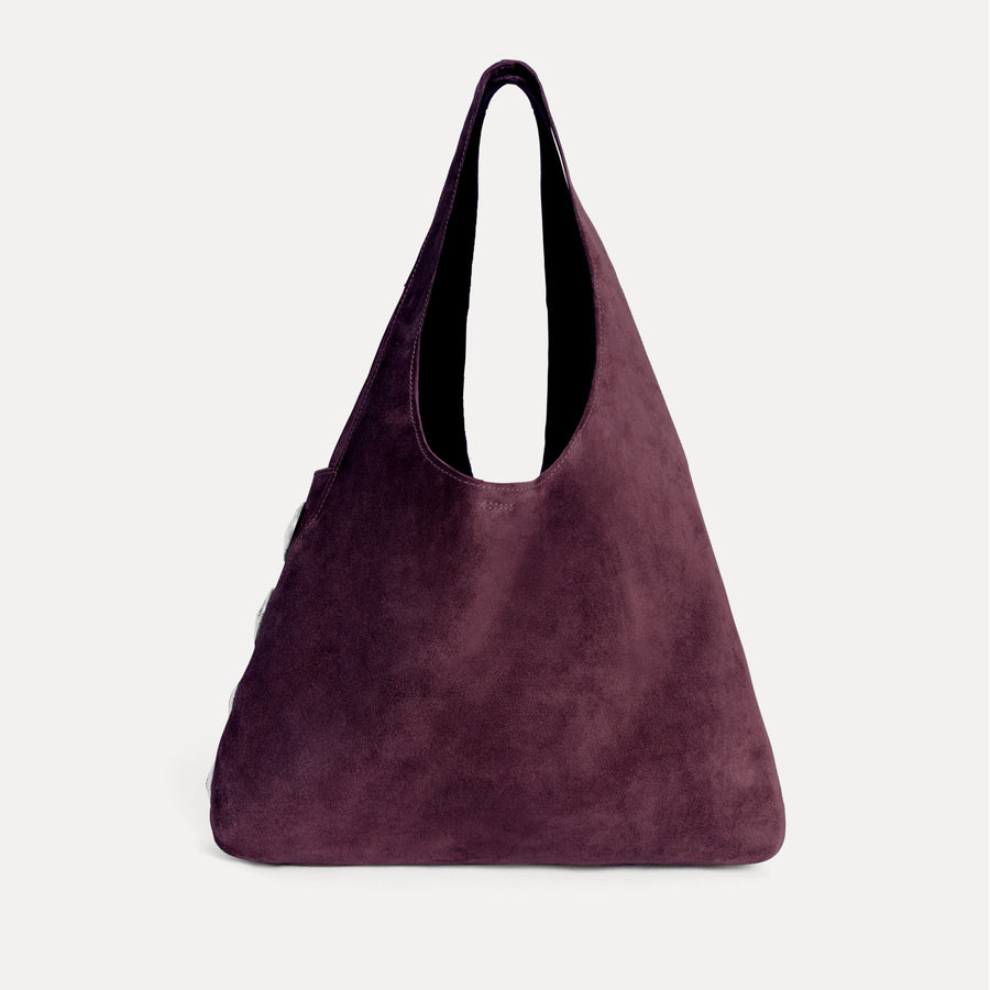 Rhea Hobo Bag Plum Suede