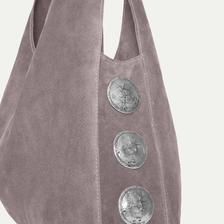 Rhea Hobo Bag Grey Suede