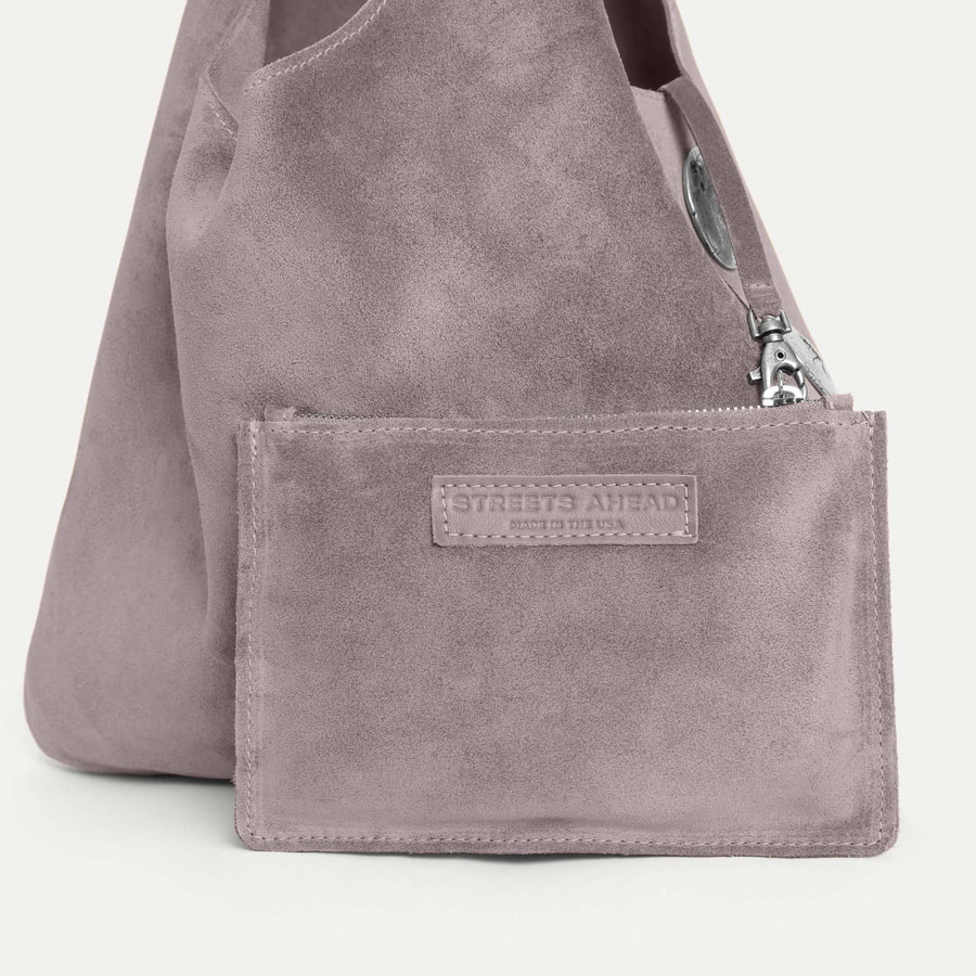 Rhea Hobo Bag Grey Suede