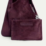 Rhea Hobo Bag Plum Suede - [description] - StreetsAheadInc