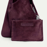 Rhea Hobo Bag Plum Suede - [description] - StreetsAheadInc