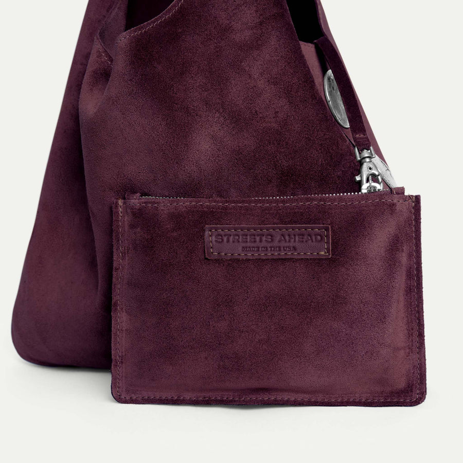 Rhea Hobo Bag Plum Suede
