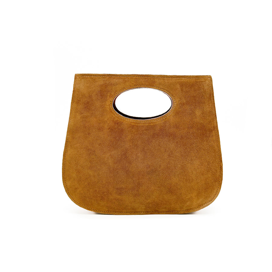 Emi Clutch - Cognac Suede