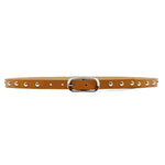 Tate Belt - Tan Italian Leather Belt Silver Studs - Streets Ahead