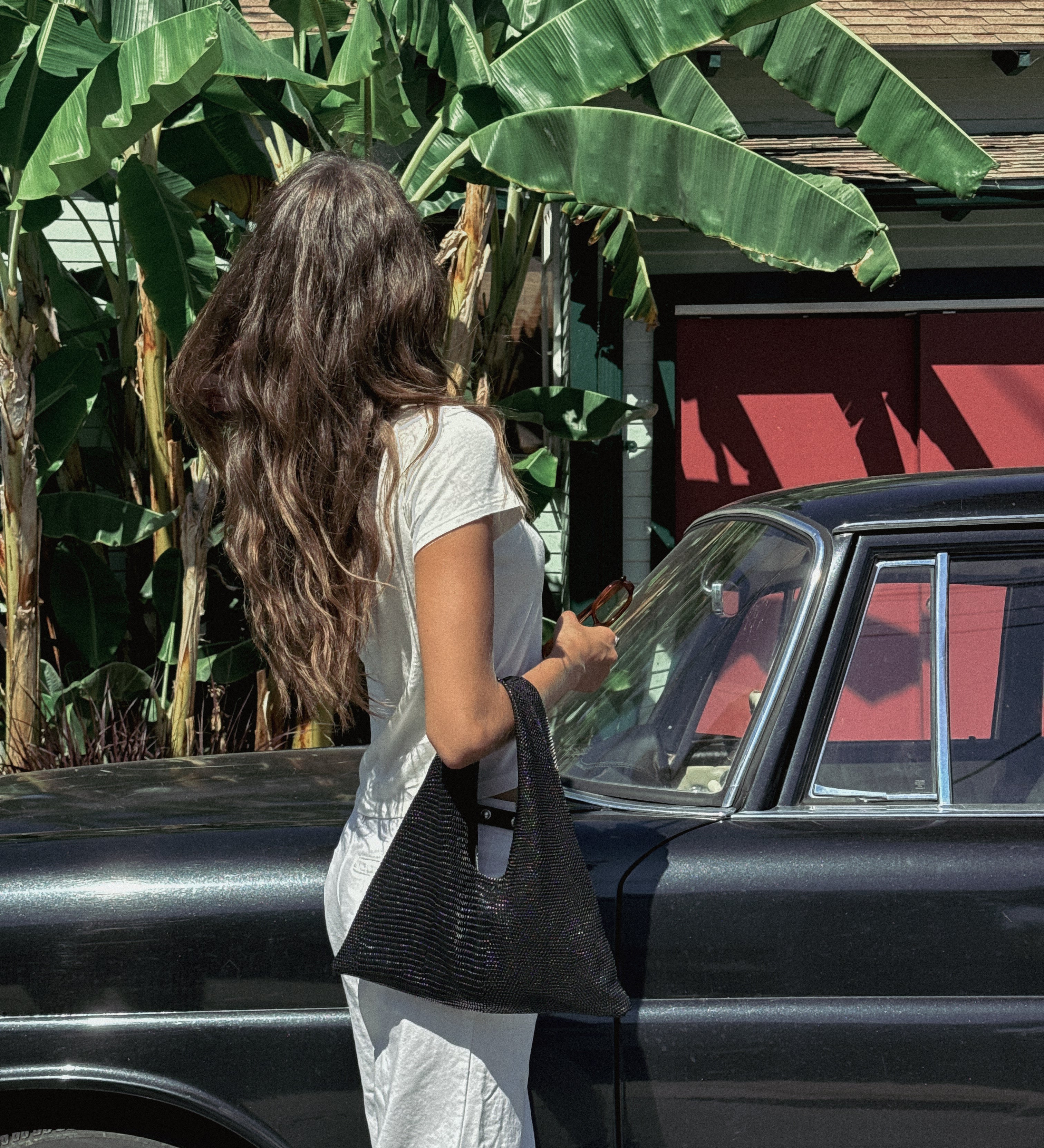 Mila Mini - Handheld Mini Black Textured Handbag - Streets Ahead