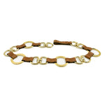 Taara Belt - Tan Leather Gold Equestrian Style Ring Belt - Streets Ahead