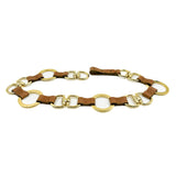 Taara Belt - Tan Leather Gold Equestrian Style Ring Belt - Streets Ahead