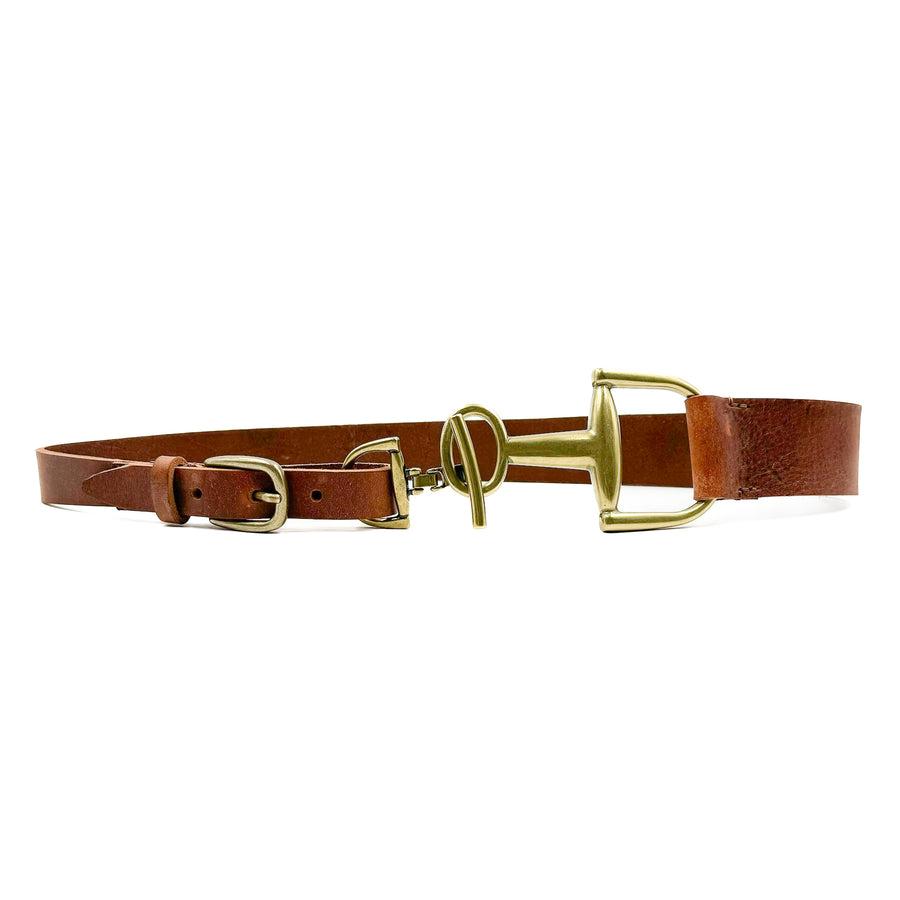 Bailey Belt - Cognac Leather Equestrian Style Belt - Streets Ahead