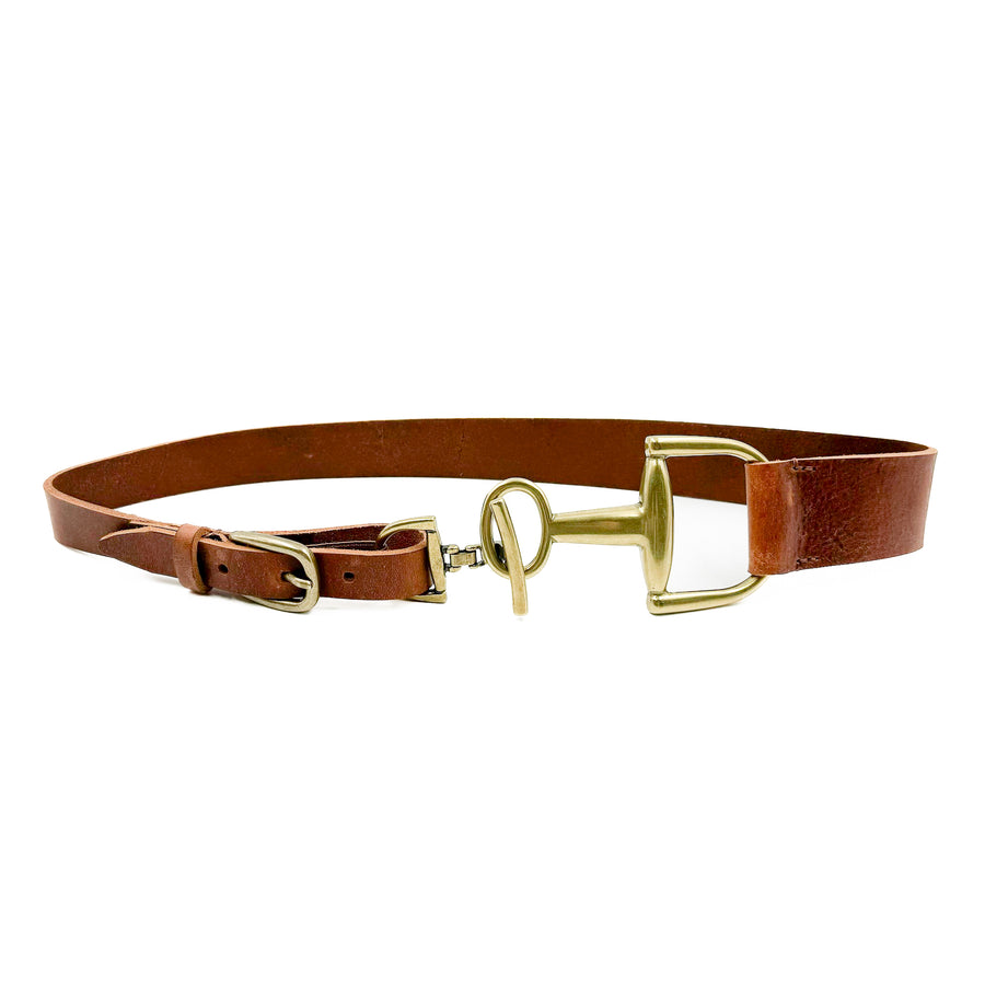 Bailey Belt - Cognac Leather Equestrian Style Belt - Streets Ahead