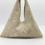 Mila Mini - Chic Handheld Suede Ivory Leather Handbag - Streets Ahead