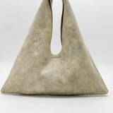 Mila Mini - Chic Handheld Suede Ivory Leather Handbag - Streets Ahead