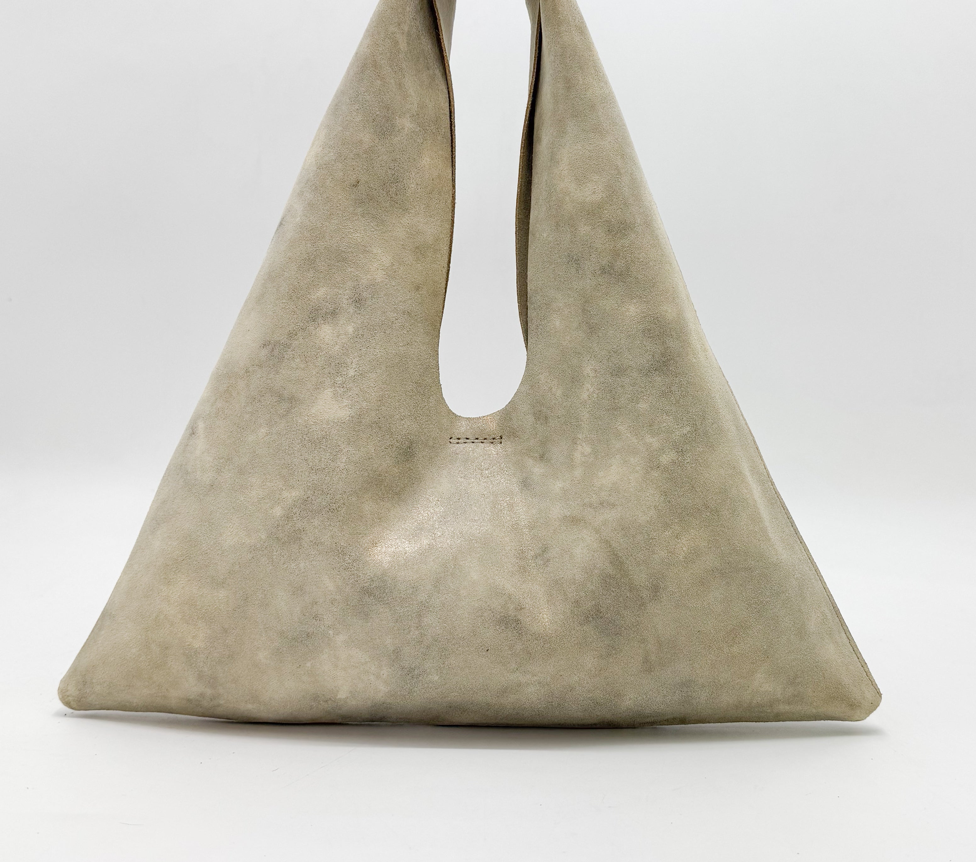 Mila Mini - Chic Handheld Suede Ivory Leather Handbag - Streets Ahead