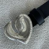 Mini Heart - Engraved Vintage Buckle Belt - Streets Ahead