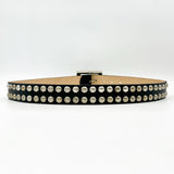 Taylor Belt - Edgy Black Leather Silver Studded Belt - Streets Ahead