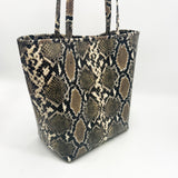 Zahara Tote - Dark Multi Color Snake Print Italian Leather Handbag | Streets Ahead
