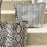 Zahara Tote - Dark Multi Color Snake Print Italian Leather Handbag | Streets Ahead
