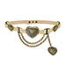 Mia Heart Belt in natural Italian leather with engraved brass heart buckle, Streets Ahead