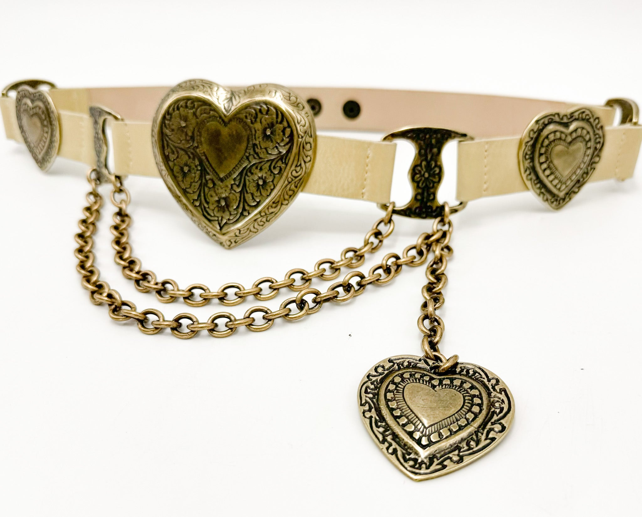 Mia Heart Belt - Brass - [description] - StreetsAheadInc