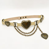 Mia Heart Belt - Brass - [description] - StreetsAheadInc