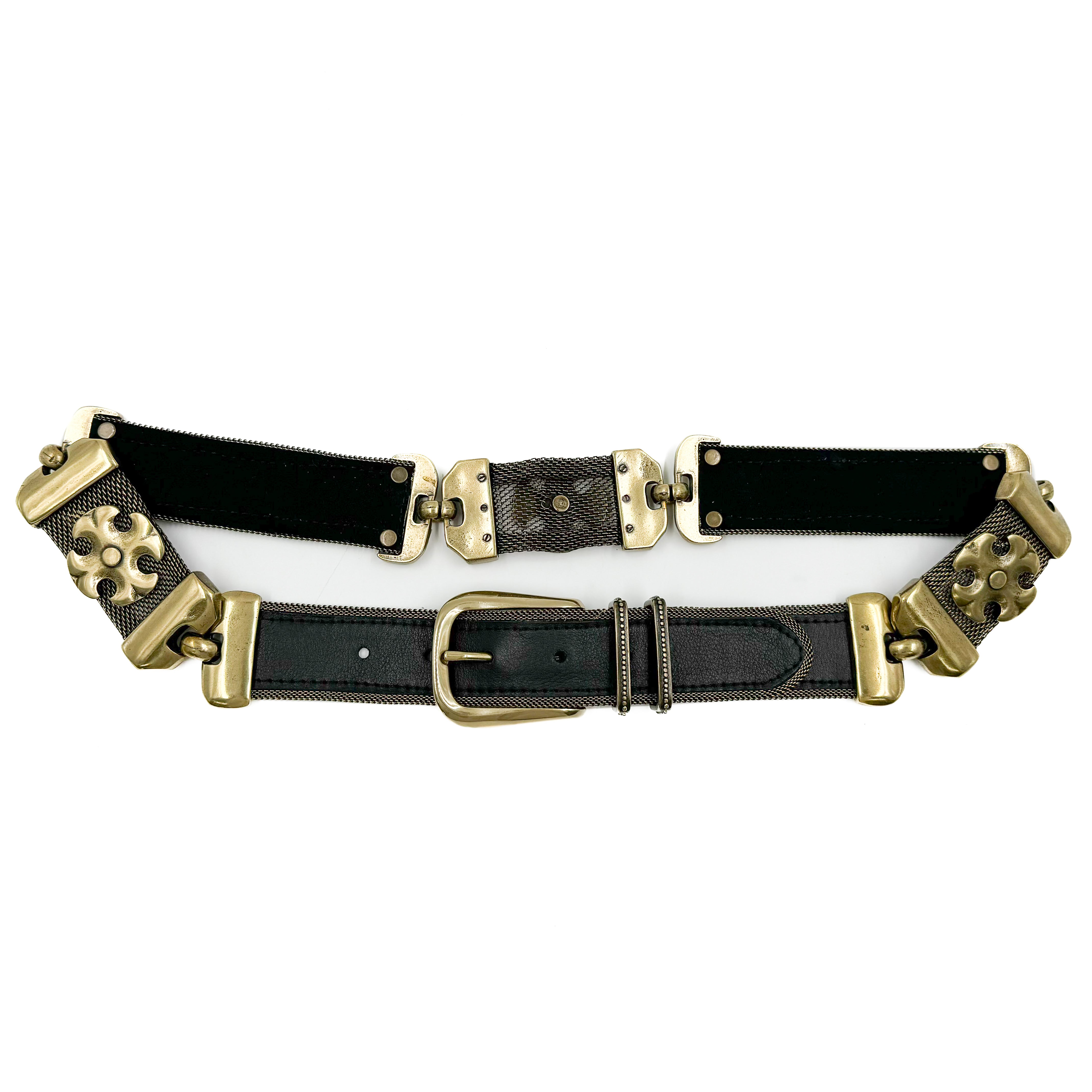 Odette - Brass Hardware Black Italian Leather Belt - Streets Ahead