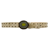 Gisselle Belt - Light Green y2k Leather Belt Brass Crystal Buckle - Streets Ahead