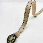 Gisselle Belt - Light Green y2k Leather Belt Brass Crystal Buckle - Streets Ahead