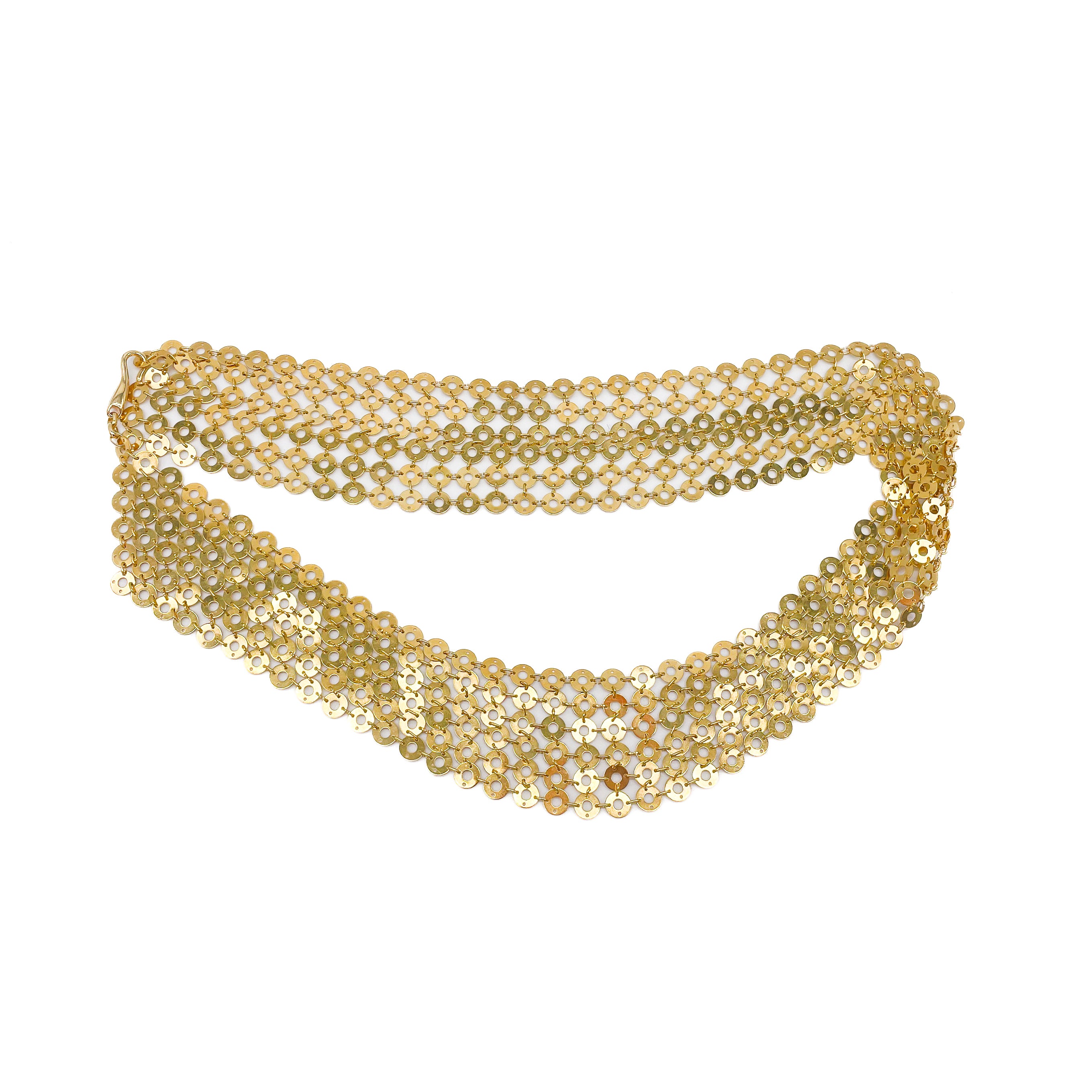Wide Stella Chain Belt in wide Italian gold chain with sparkling details, Streets Ahead