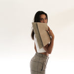 Naomi Oversized Clutch - Taupe Minimalist Handbag - Streets Ahead