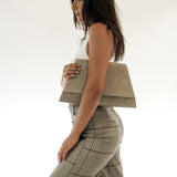 Naomi Oversized Clutch - Taupe Minimalist Handbag - Streets Ahead