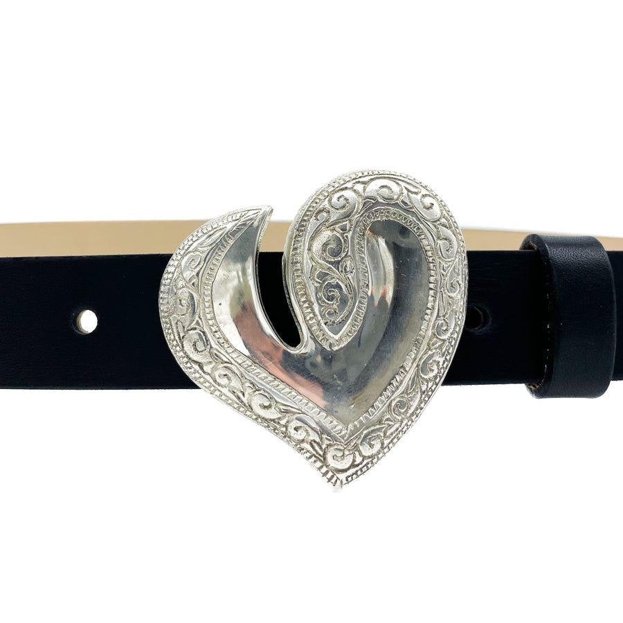 Mini Heart - Engraved Vintage Buckle Belt - Streets Ahead