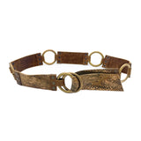 Mabel Belt - Snake Print Brass Ring Belt - Streets Ahead