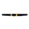 Evra Belt in black Italian leather with feather-edge finish and prong closure, Streets Ahead