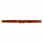 Millie Belt - Classic Tan Italian Leather Gold Buckle Narrow Belt - Streets Ahead