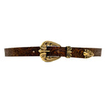 Cameron Belt - Western Style Cognac Tooled Italian Leather Belt - Streets Ahead