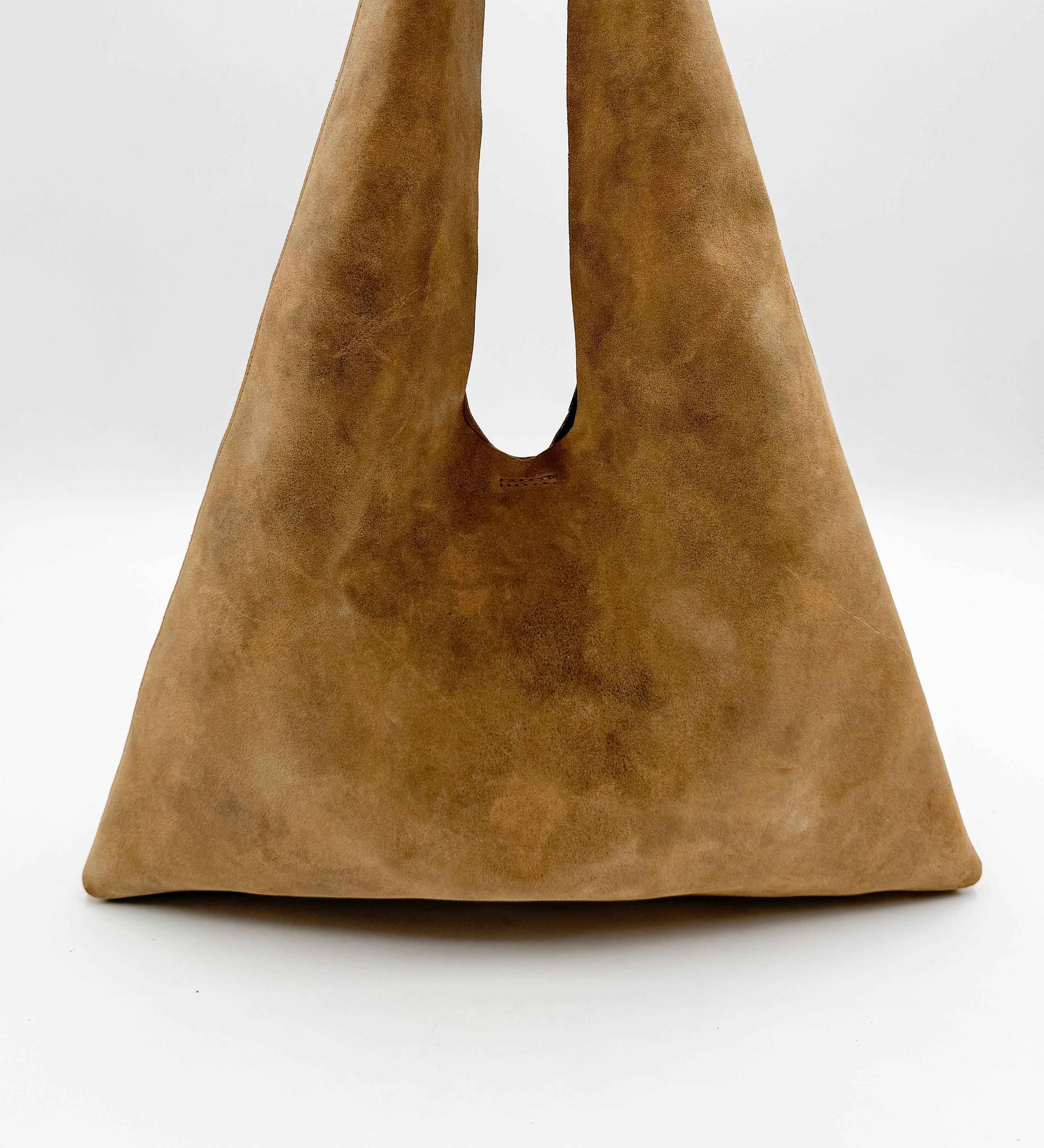 Elody Hobo - Soft Tan Suede Light Weight Leather Handbag - Streets Ahead