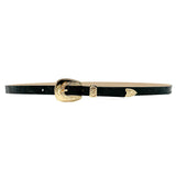 Jade Belt - Western Style Tooled Leather Belt Gold Buckle Set - Streets Ahead