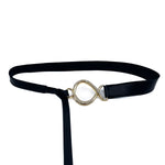 Celest - Long Tie Black Leather Belt - Streets Ahead