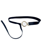 Celest - Long Tie Black Leather Belt - Streets Ahead