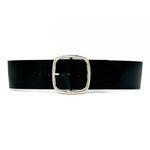 Freya Belt - Wide Waist Black Italian Leather Bold Style Belt - Streets Ahead