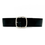 Freya Belt - Wide Waist Black Italian Leather Bold Style Belt - Streets Ahead