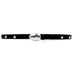 Vera Belt - Silver Bean Buckle Black Leather Narrow Belt - Streets Ahead