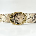 Sawyer Belt - Snake Print Italian Leather Brass Buckle Belt - Streets Ahead