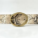 Sawyer Belt - Snake Print Italian Leather Brass Buckle Belt - Streets Ahead