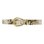 June Belt - Ivory Snake Print Leather Belt Gold Buckle Set - Streets Ahead