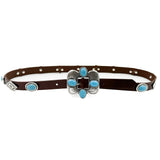 Tara Belt - Brown Leather Western Style Belt - Streets Ahead
