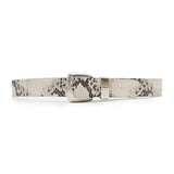 python embossed Italian leather belt with silver buckle - Streets Ahead