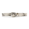 Lira Belt in Italian snake-embossed leather with brushed silver buckle, Streets Ahead