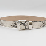 python embossed Italian leather belt with silver buckle - Streets Ahead