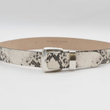python embossed Italian leather belt with silver buckle - Streets Ahead