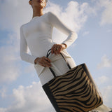 Mara Shopper - Brown Zebra Calf Hair - [description] - StreetsAheadInc